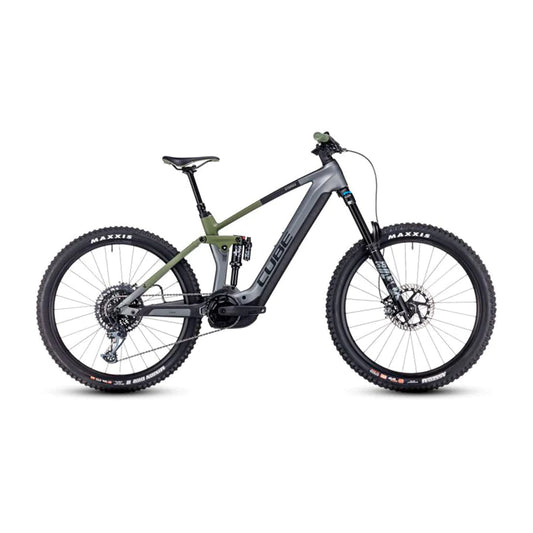 Bicicleta Electrica cube STEREO HYBRID 160 HPC TM 750 Flashgrey´n´Olive