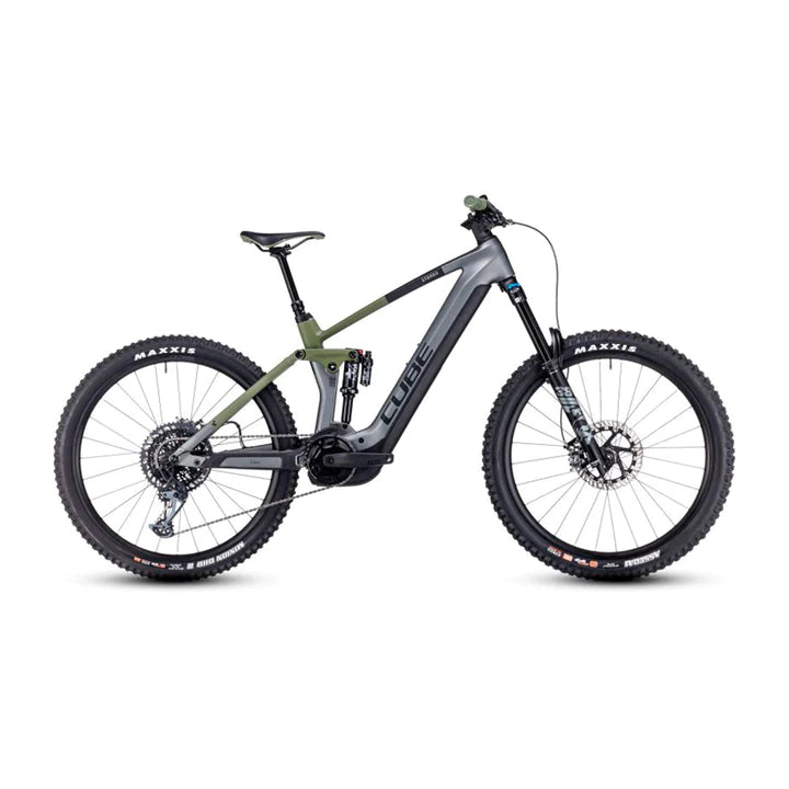 Bicicleta de montaña cube STEREO HYBRID 160 HPC TM 750 Flashgrey´n´Olive