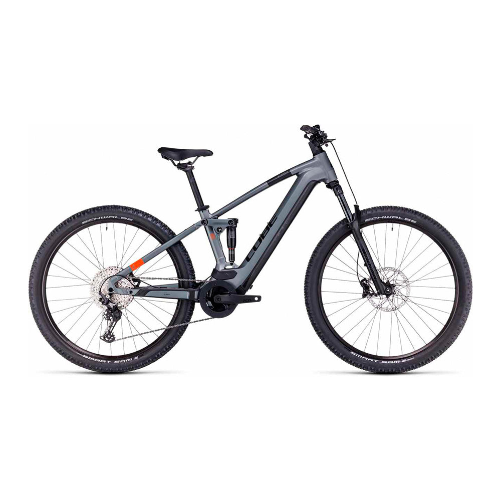 Bicicleta Eléctrica cube STEREO HYBRID 120 PRO 750 Flashgrey'n'Orange